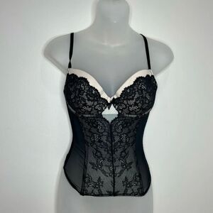 Victoria Secret 32D Corset Underwire Corset Top Lingerie Black Sexy Lace